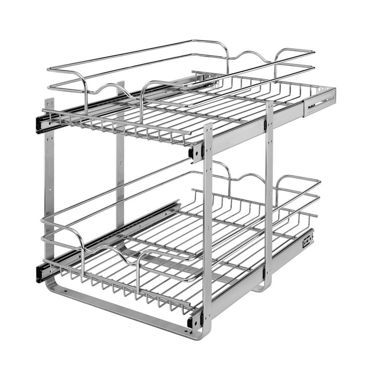 Two tier kitchen storage basket pull out pantry new arrivals