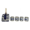 thumbnail image 2 of Heavenly Blue Oriental Ryu Dragon King Hexagonal Teapot With 4 Tea Cups Set, 2 of 10