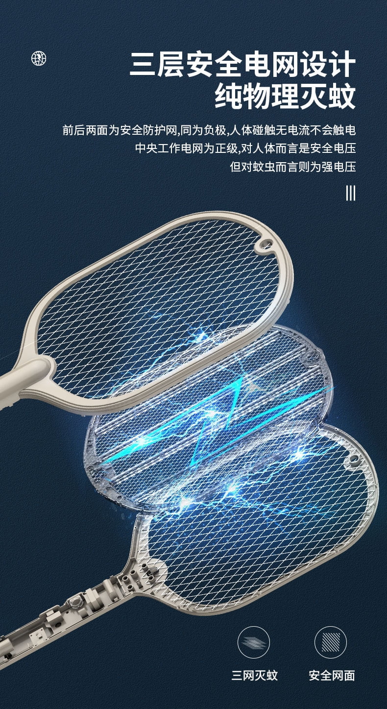 Portable Electric Fly Swatter, Bug Zapper, Mosquito Racket and Insect Killer for Outdoor and Indoor Use