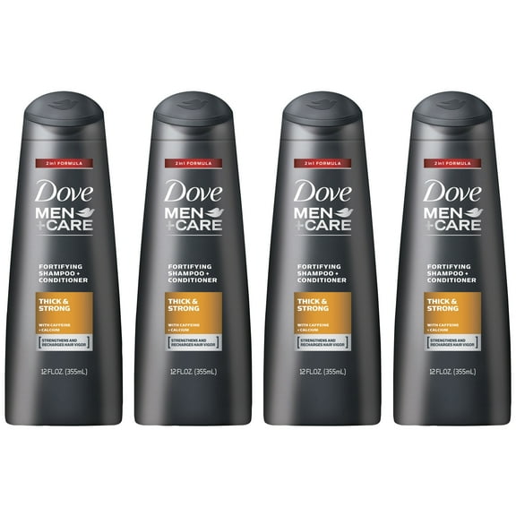 Dove Men Care 2 in 1 Shampoo and Conditioner Thick and Strong 12 oz, 4 count