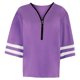 thumbnail image 2 of Puntoco Mujer Cuello en V Sólido Cremallera Frontal Blusa Linterna Malla Manga Suelta Casual Top Camisas Puntoco Puntoco-1247, 2 of 4
