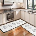 thumbnail image 3 of Kitchen Rugs Sets Of 2,Black Geometric Diamond Pattern Anti Fatigue Kitchen Mat Rugs Non Slip Washable,Decorative Kitchen Floor Mats for Kitchen,Sink,Laundry,17"x47"+17"x47", 3 of 5