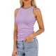 thumbnail image 4 of Camiseta sin mangas AURUZA con espalda nadadora y canalé para mujer, Lavanda, Talla S, 4 of 7