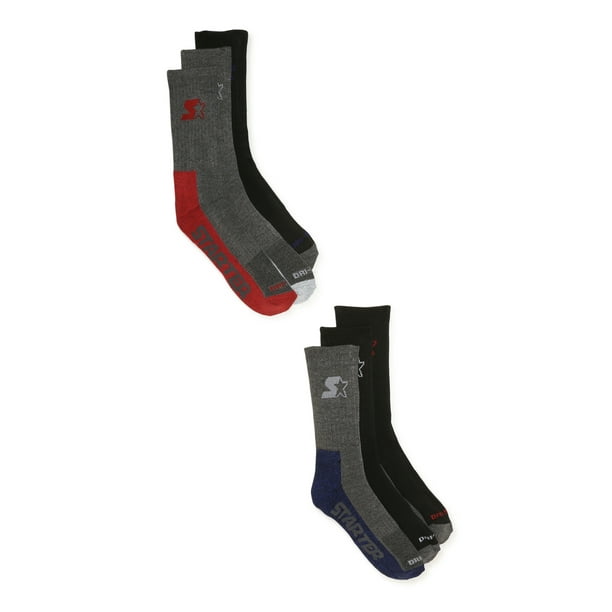 Starter Men's Half Cushion Crew Socks, 6Pack
