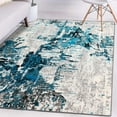 thumbnail image 3 of Luxe Weavers Contemporary Abstract Turquoise 8x10 Area Rug, Machine-Made Modern Carpet, 3 of 6