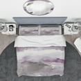 thumbnail image 3 of Designart 'Midnight at the Lake III Amethyst and Grey' Geometric Duvet Cover Set, 3 of 4
