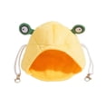 thumbnail image 3 of Small Pet Supplies, Frog Plush Guinea Pig Hideout, 8X8 in Enclosed Small Pet Bed, Cozy Frog Shaped Cat Bed Cave, Soft Plush Yellow Small Animal Bedding with Clips for Hanging,, 3 of 7