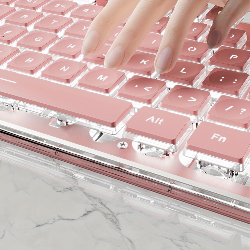 A stylish keyboard with an all-metal panel, 104-key wired connection, comfortable keycaps, silent buttons, and white backlighting. Suitable for gaming and office work, compatible with Windows laptops