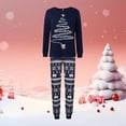 thumbnail image 2 of Family Christmas Pajamas Set Festival Santa Tree Graphic Print Long Sleeve Two Pieces Sleepwear Loungewear Pjs, 2 of 8