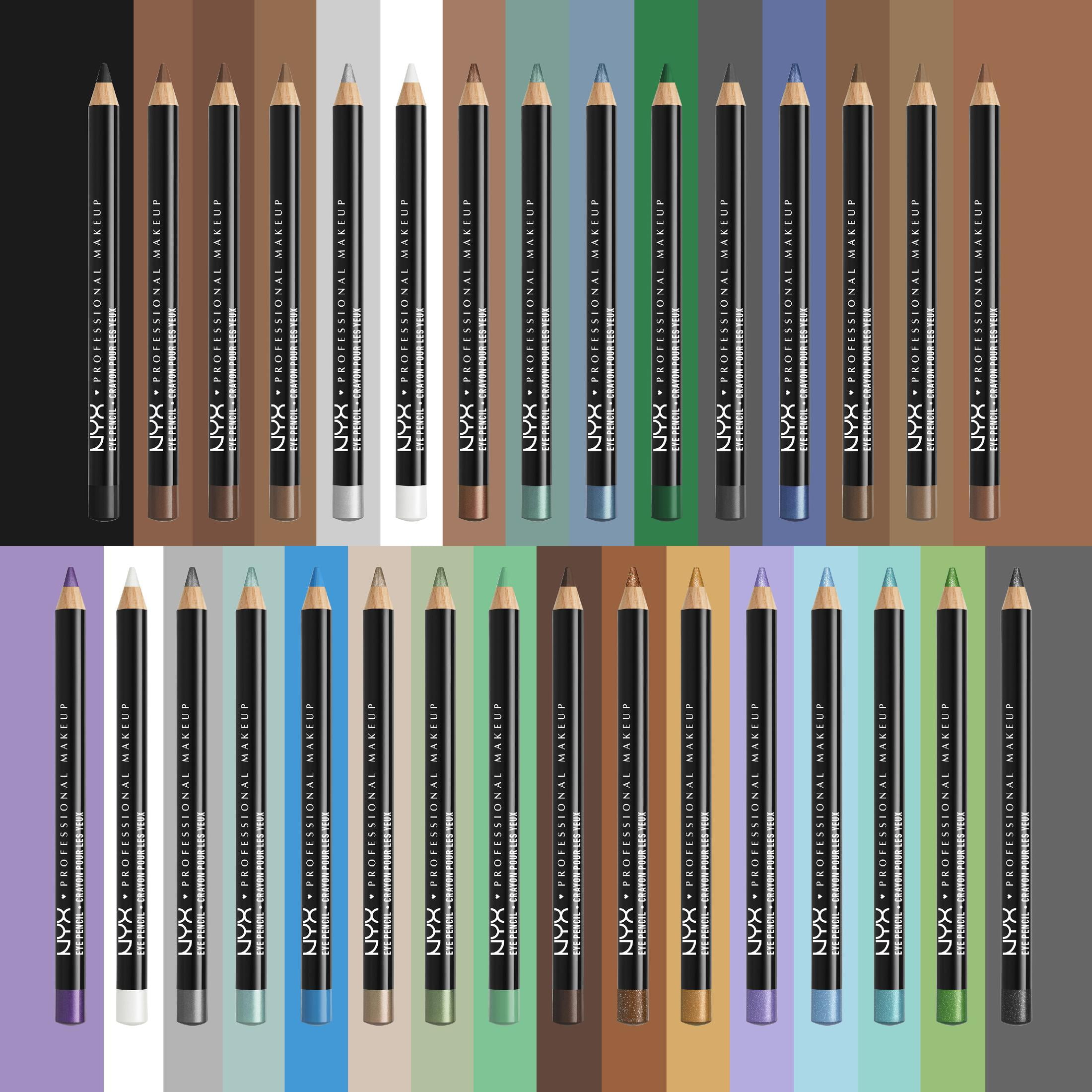 (2 pack) NYX Professional Makeup Slim Eye Pencil, Creamy longwear eyeliner, Black Brown