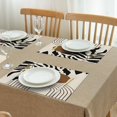 thumbnail image 3 of Black Boho Geometric and Plant Pattern Summer Placemats Table Placemats Set Of 4-Linen Kitchen Washable Placemats Table Mats 11.8"x17.7"Non-Slip Heat Resistant, 3 of 6