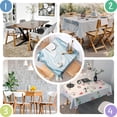 thumbnail image 4 of Square Tablecloth, Waterproof Polyester Table Cover, Wrinkle Resistant & Washable Fabric for Dining, Kitchen, Picnic, 60x60in(152x152cm), Liquid & Marble Print, 4 of 6