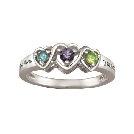 Personalized Family Jewelry Birthstone Entwined Mother's Ring available in Sterling Silver, Gold and White Gold