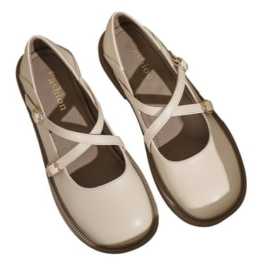 Crisscross Shoe Soft Lining PU Appearance Comfortable Round Head Elegant Women Shoe