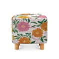 thumbnail image 2 of SCRAWLGOD Daisy Marble Print Pink White Ottoman Cover Square Storage Ottoman Slipcover Thick Stretchable Footrest Stool Covers with Elastic Band for Pets, Machine Washable, 2 of 7
