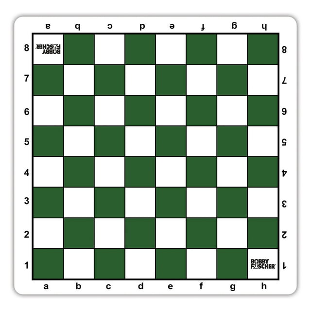 Bobby Fischer Échiquier Enroulable Tournoi 20 Po. - Style Tapis de Souris Vert
