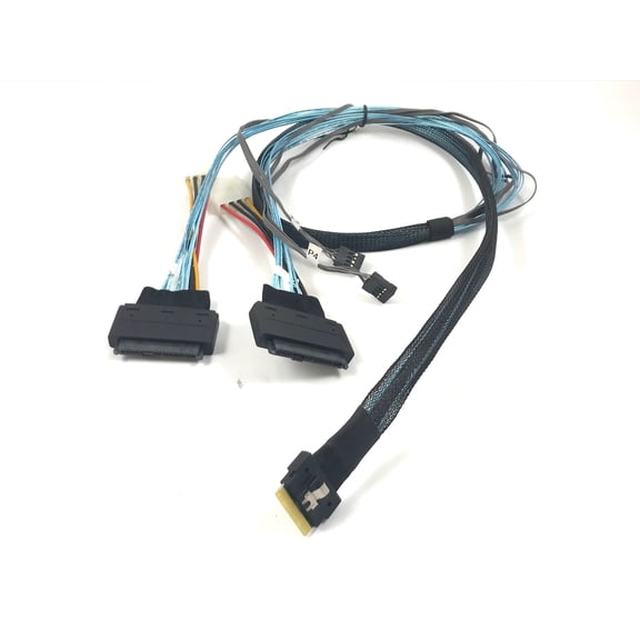 ‌SlimSAS 8i S‌FF-8654 to 2 X SFF-8639 U.3 Cable - 1 Meter