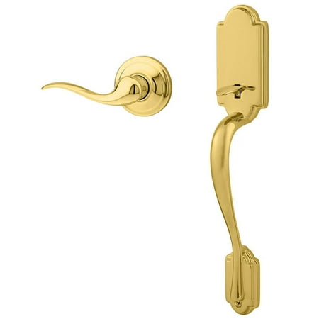 619 Interior Single Cylinder Kwikset 815ANTNLRH-L03 Right Hand Single Cylinder Arlington Handleset with Interior Right Hand Tustin Trim, Lifetime Polished Brass ()