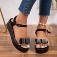 thumbnail image 2 of Anuirheih Women's Summer Sandals Fashion Bow Beach Platform Shoes Sandals Women Clearance(Black), 2 of 6