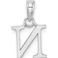 thumbnail image 4 of 14K White Gold Polished Block Letter N Initial Pendant Made In United States k6423wn, 4 of 5