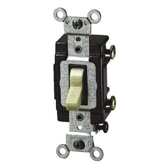 Leviton S01-05501-LHI 120 Volt Ivory Grounding Light Toggle Switch
