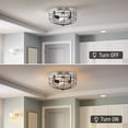 thumbnail image 6 of Kira Home Duncan 13" 2-Light Industrial Farmhouse Metal Flush Mount, Cage Ceiling Light, Slate Iron + Textured Black, 6 of 7