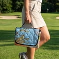 thumbnail image 3 of COEQINE Easy-Carry Golf Cart Seat Cover, Foldable Design with Handle for Storage, Universal Size Quilted Polyester, 4 Front Pockets, Machine Washable, Easter Rabbit Egg Lawn, 3 of 8