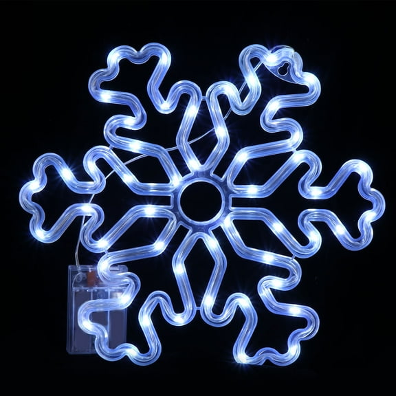 STRANDCHIC Christmas Snowflake Night Light Lamp, White Plastic Indoor Decorative LED Light with Smooth Design, 1 Piece