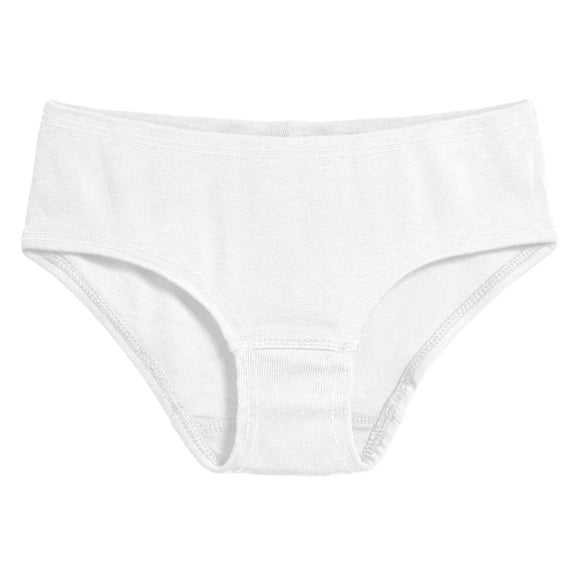 Made in USA Soft Cotton Girls Briefs Underwear | White