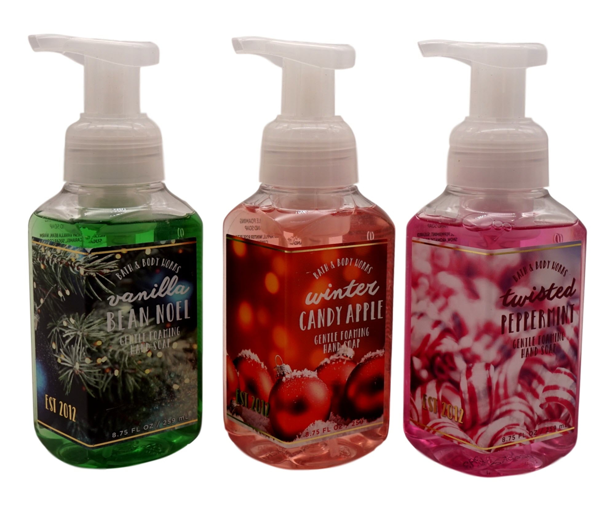 Winter Candy, Vanilla Bean Noel, Twisted Peppermint Hand Soap (3 Pack