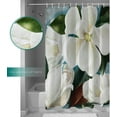thumbnail image 3 of White Magnolia Flower Shower Curtain Oil Painting Floral Shower Curtains for Bathroom Curtain Sets with Hooks Waterproof Fabric Bath Curtain Small Stall Size 36" x 72", 3 of 6