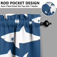 thumbnail image 5 of Kitchen Curtains 36 Inch Short - 3 Panel Set, Shark Whale Dolphin Ocean Theme, Rod Pocket Window Curtain, 100% Polyester for Nautical Farmhouse Kitchen, Easy Wash, 5 of 6