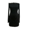 thumbnail image 5 of DHFJKG Women Lace Mini Dresses Off The Shoulder Long Sleeve Bodycon Elegant Casual Party Wear Y2K Night Out Stylish Dresses, 5 of 7