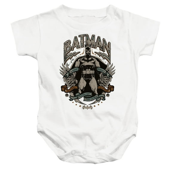 Batman Gotham Hero Unisex Infant Snap Suit for Baby (12 Months) White