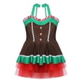 thumbnail image 3 of Aislor Girls Xmas Costume Sleeveless Stage Performance Dance Dress Holiday Birthday Brown 12, 3 of 7