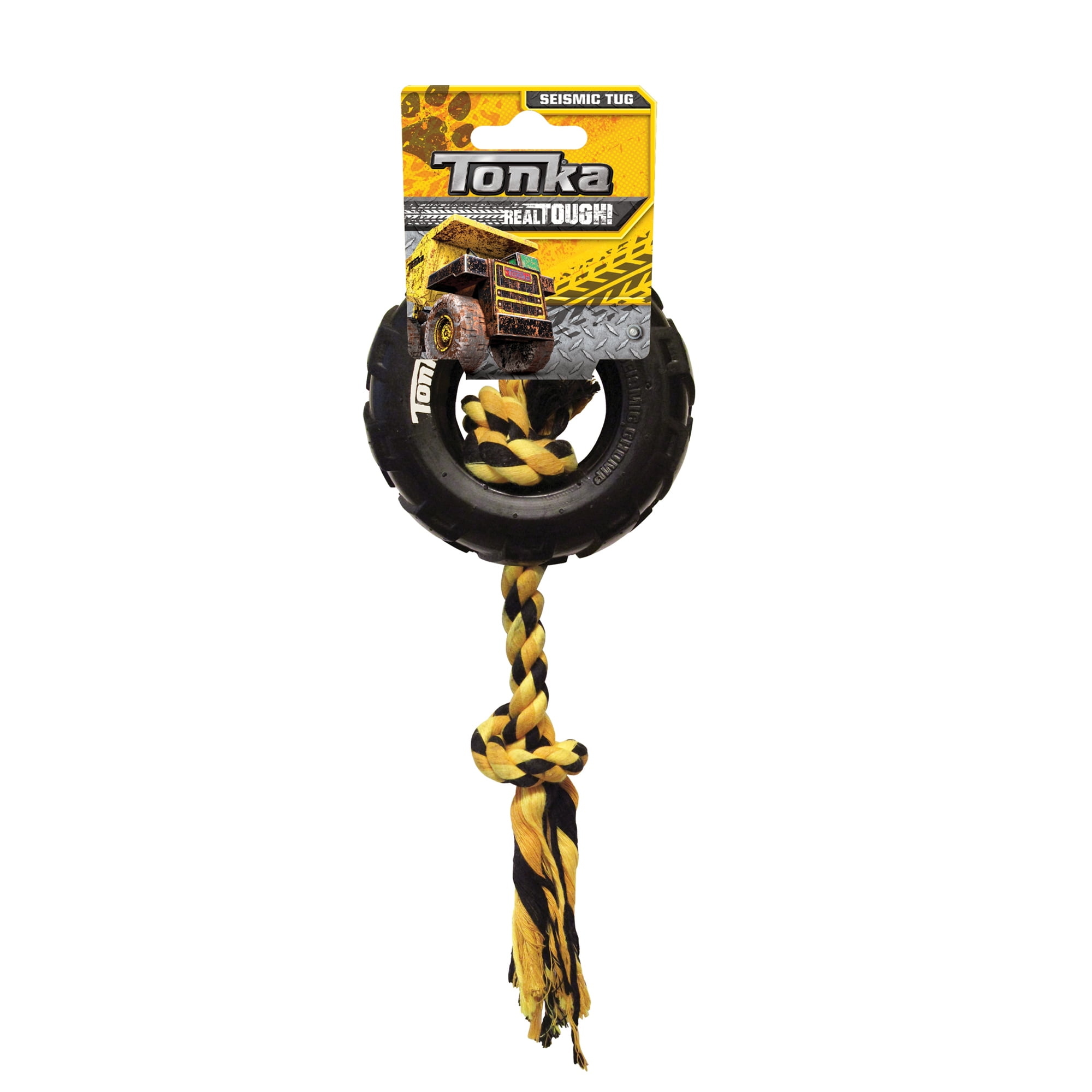 Tonka Tire with Rope Tug Dog Toy, Small, 3.8 in Ø
