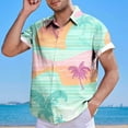 thumbnail image 2 of DDAPJ pyju Men's Hawaiian Shirt Short Sleeve Casual Beach Button Down Shirts Palm Tree Graphic Printed Aloha Party Top Limited Time Sales Green M, 2 of 4