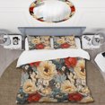 thumbnail image 2 of Designart "Floral Symphony Delicacy I" Red Floral Bedding Covert Set - Cottage Bed Set With 2 Shams, 2 of 5
