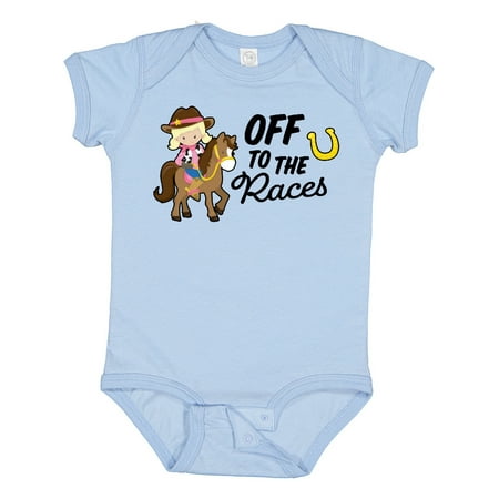 

Inktastic Off to the Races with Cowgirl on Horse Gift Baby Girl Bodysuit