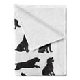 thumbnail image 2 of Labrador Soft Flannel Fleece Blanket, Black Silhouettes of Pets in Various Positions Friendly Playful Dog Breed, Cozy Plush for Indoor and Outdoor Use, 70" x 90", Charcoal Grey White, by Ambesonne, 2 of 5