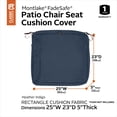 thumbnail image 4 of Classic Accessories Montlake FadeSafe Rectangular Patio Dining Seat Cushion Slip Cover - 5" Thick - Heavy Duty Outdoor Patio Cushion with Water Resistant Backing,Heather Indigo Blue, 25"W x 23"D x 5"T, 4 of 18