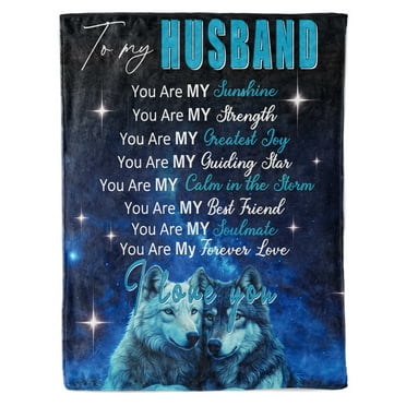 KAAYEE Husband Blanket Gifts from Wife,Husband Birthday Gift,Valentine's Day,Anniversary Gifts for Husband,I Love You Blankets Blue 50" X 60"