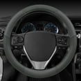 thumbnail image 4 of Motor Trend Odorless Gray Classic Stitch Perforated Simulated Leather Steering Wheel Cover for Car SUV Van & Truck, 4 of 6