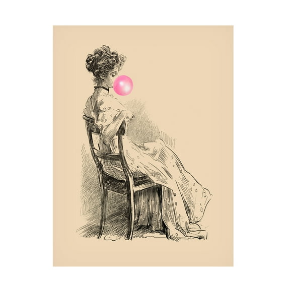 Canvas Wall Art - Alicia Longley 'Victorian Ladies Misbehaving III' Wall Art for Living Room, Bedroom, or Office Décor by Trademark Fine Art - 14 x 19 Inches
