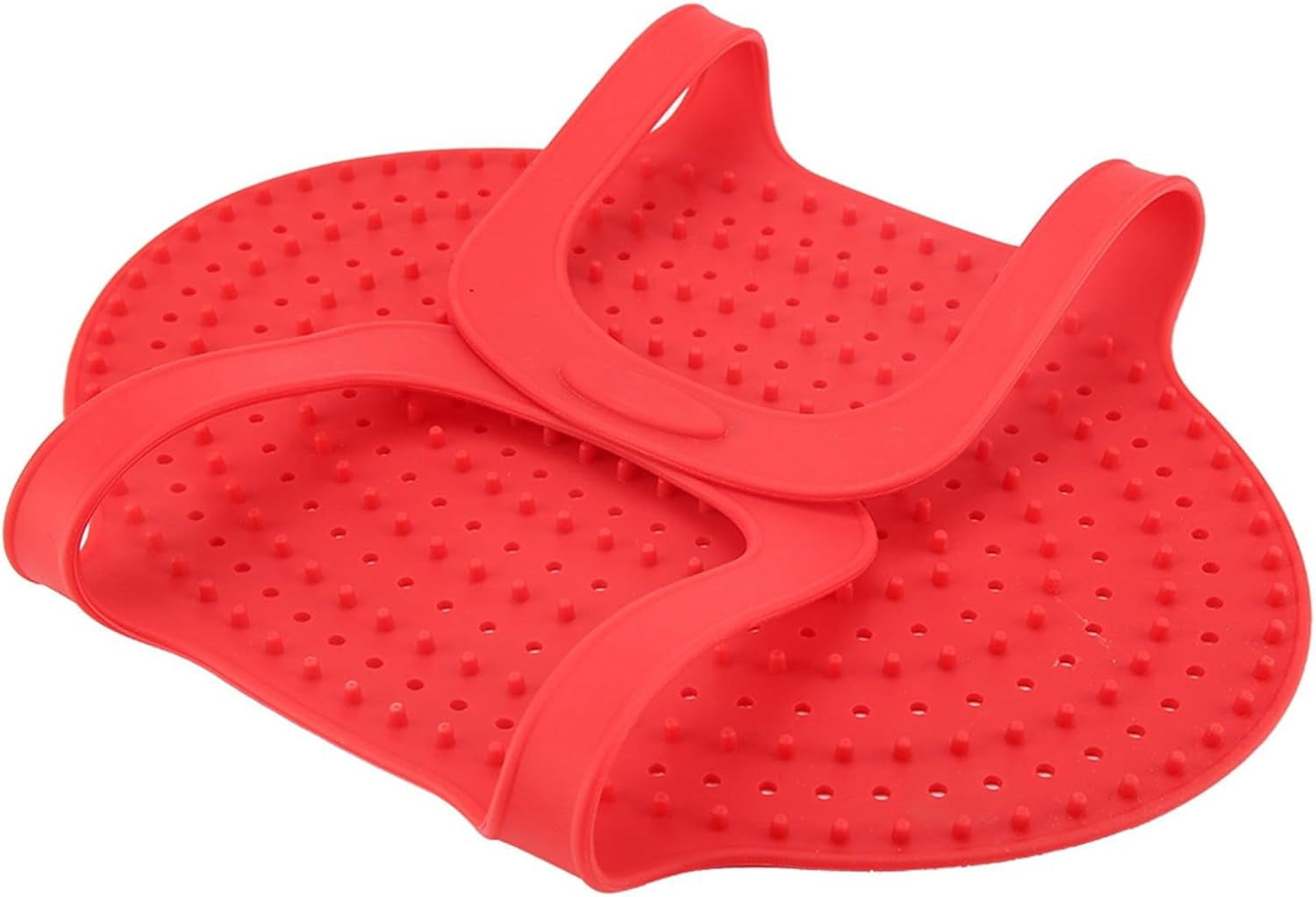 ABPETE Heat Resistant Turkey Lifter, Poultry Lifter Turkey Roasting Sling, Oven Baking Mat Silicone Mat Non-Stick Cooker Sling, Multipurpose Cooking Accessory(Red)