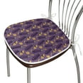 thumbnail image 3 of Eggplant Dining Chair Pad, Realistic Looking Eggplants with Eighties Inspired and Dotted Purple Background, Water Resistant Pillow with Straps for Seats, 8 Pieces Set, Purple Orange, by Ambesonne, 3 of 5