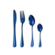 thumbnail image 1 of Zhuge Juego de cubiertos de 16 piezas, juego de cubiertos de plata para 4, juego de vajilla de acero inoxidable, utensilios de cocina para el hogar, restaurante, fiesta, azul, 1 of 4