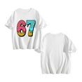 thumbnail image 5 of Niogvi Six Seven Funny Gesture Graphic Tees,67 T-Shirt Suitable For boys girls,White 90cm, 5 of 6