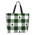 thumbnail image 1 of Fotbe Green White Lumberjack Plaid Bolsa Tote Estética de Lona con Estampado para Mujer - Bolsa Reutilizable de Hombro Casual para Vacaciones, Compras, Trabajo y Gimnasio, 1 of 8