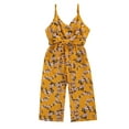thumbnail image 2 of Combinaison pour Fille, Pantalon à Bretelles, Vêtements d'Été Sans Manches à Imprimé Floral avec Boutons et Laçage, 2 of 4